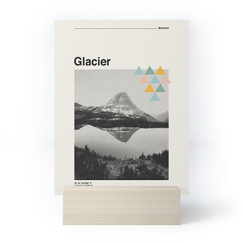 Cocoon Design Retro Travel Poster Glacier Mini Art Print