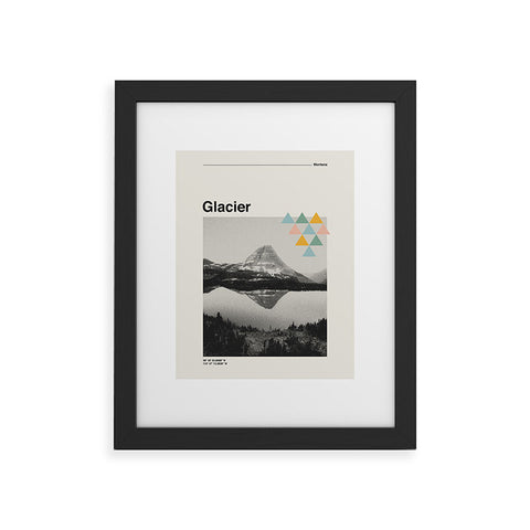 Cocoon Design Retro Travel Poster Glacier Framed Art Print