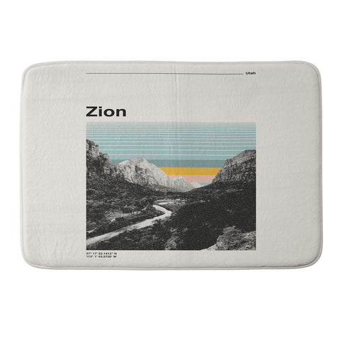 Cocoon Design Retro Travel Poster Zion Memory Foam Bath Mat