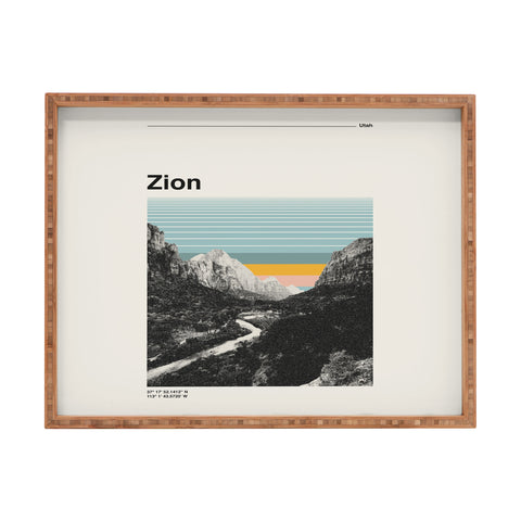 Cocoon Design Retro Travel Poster Zion Rectangular Tray