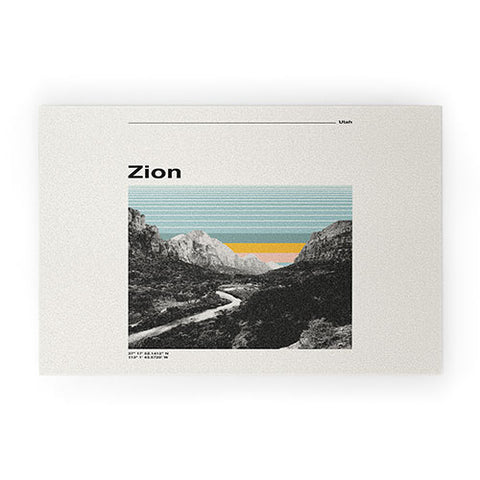Cocoon Design Retro Travel Poster Zion Welcome Mat
