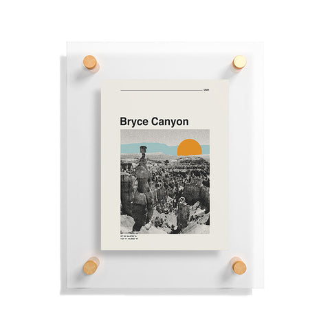 Cocoon Design Retro Traveler Poster Bryce Canyon Floating Acrylic Print