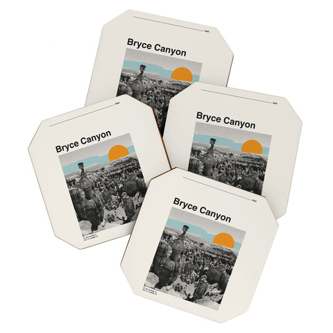 Cocoon Design Retro Traveler Poster Bryce Canyon Coaster Set