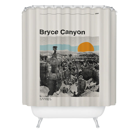 Cocoon Design Retro Traveler Poster Bryce Canyon Shower Curtain