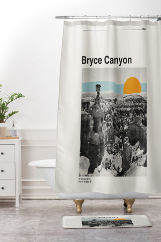 Cocoon Design Retro Traveler Poster Bryce Canyon Shower Curtain And Mat