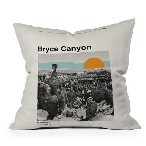 Cocoon Design Retro Traveler Poster Bryce Canyon Outdoor Throw Pillow