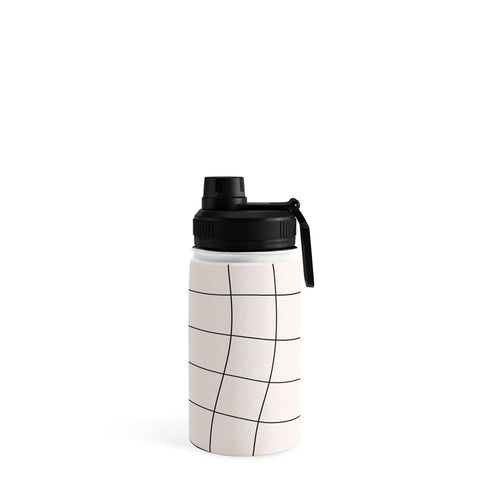Cocoon Design Retro Warped Grid Black and White Water Bottle