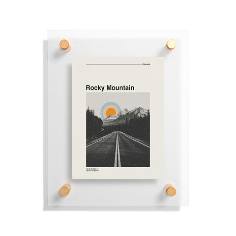 Cocoon Design Rocky Mountain Travel Poster Floating Acrylic Print