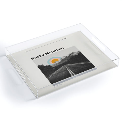 Cocoon Design Rocky Mountain Travel Poster Acrylic Tray