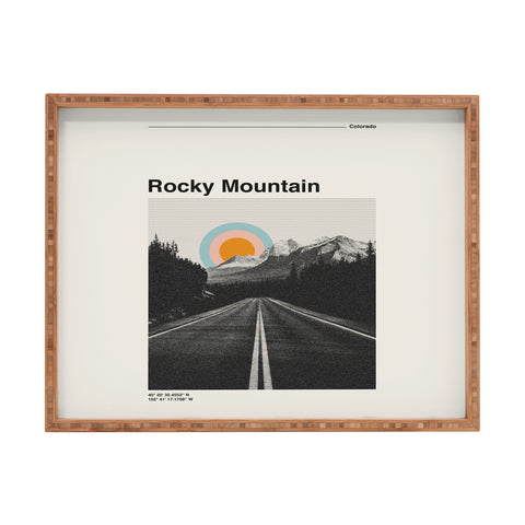 Cocoon Design Rocky Mountain Travel Poster Rectangular Tray