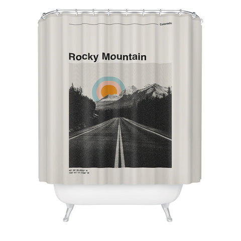 Cocoon Design Rocky Mountain Travel Poster Shower Curtain