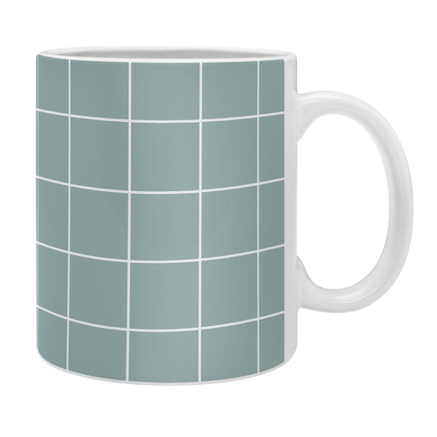 Cocoon Design Sage Green Retro Grid Pattern Coffee Mug