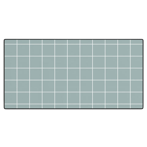 Cocoon Design Sage Green Retro Grid Pattern Desk Mat