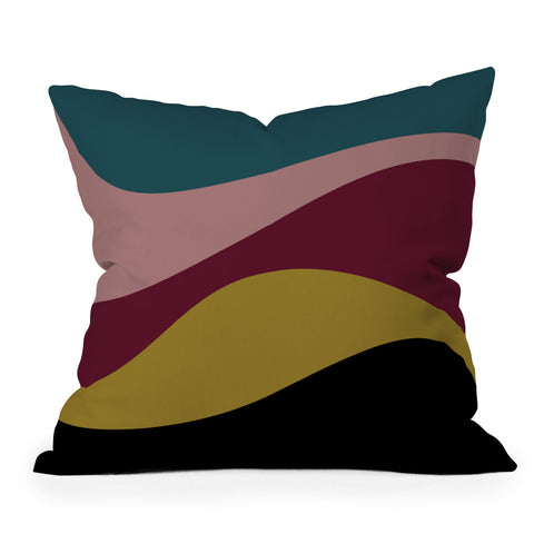 Colour Poems Abstract Color Waves Outdoor Throw Pillow