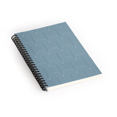 Colour Poems Art Deco Arch Pattern Blue Spiral Notebook