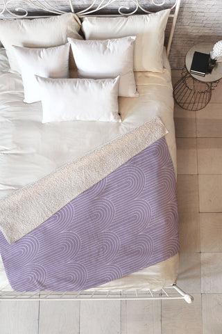 Colour Poems Art Deco Arch Pattern Lilac Fleece Throw Blanket