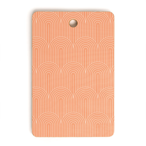 Colour Poems Art Deco Arch Pattern Peach Cutting Board Rectangle