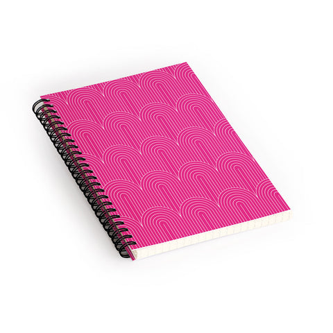 Colour Poems Art Deco Arch Pattern Pink Spiral Notebook