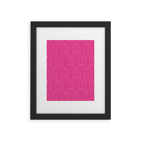 Colour Poems Art Deco Arch Pattern Pink Framed Art Print