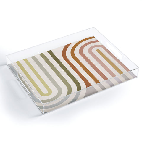 Colour Poems Bold Curvature Stripes I Acrylic Tray