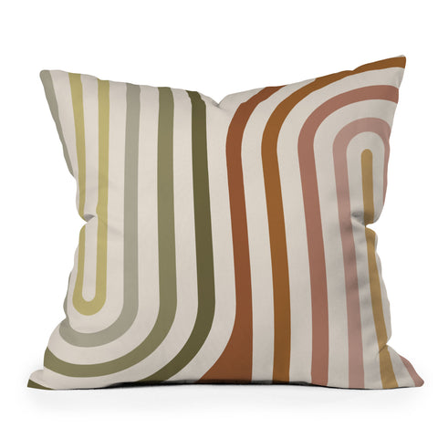 Colour Poems Bold Curvature Stripes I Outdoor Throw Pillow