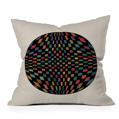 Colour Poems Circular Geometry Rainbow Outdoor Throw Pillow
