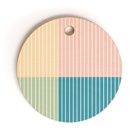 Colour Poems Color Block Line Abstract VII Cutting Board Round