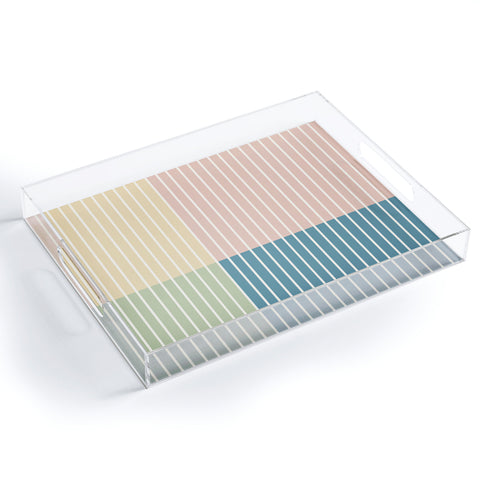 Colour Poems Color Block Line Abstract VII Acrylic Tray