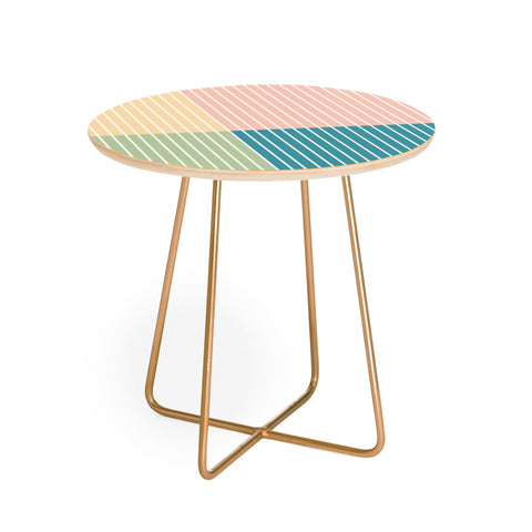 Colour Poems Color Block Line Abstract VII Round Side Table