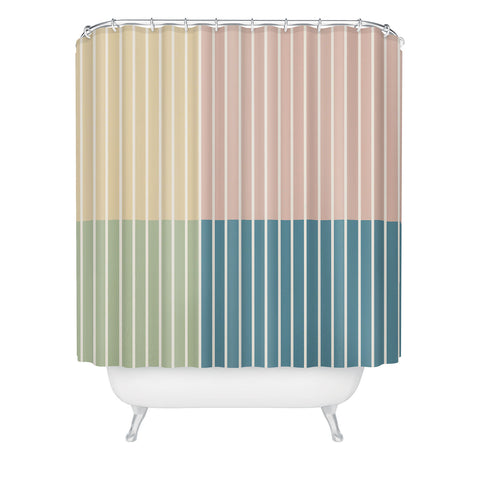 Colour Poems Color Block Line Abstract VII Shower Curtain