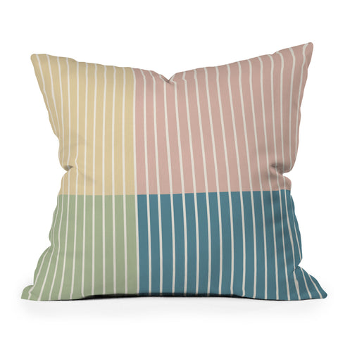 Colour Poems Color Block Line Abstract VII Outdoor Throw Pillow