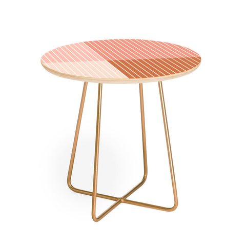 Colour Poems Color Block Line Abstract XVI Round Side Table