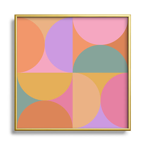 Colour Poems Colorful Geometric Shapes XXI Square Metal Framed Art Print