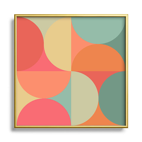 Colour Poems Colorful Geometric Shapes XXV Square Metal Framed Art Print