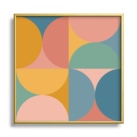Colour Poems Colorful Geometric Shapes XXVI Square Metal Framed Art Print