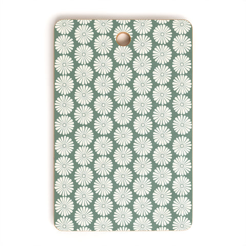 Colour Poems Daisy Pattern XXXIV Green Cutting Board Rectangle