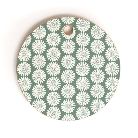 Colour Poems Daisy Pattern XXXIV Green Cutting Board Round