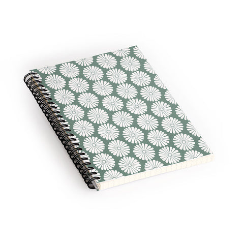 Colour Poems Daisy Pattern XXXIV Green Spiral Notebook