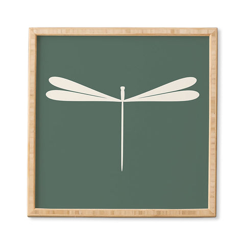 Colour Poems Dragonfly Minimalism Green Framed Wall Art Havenly