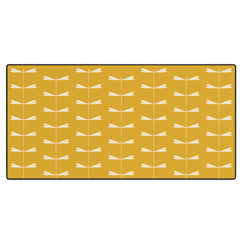 Colour Poems Dragonfly Minimalism Yellow Desk Mat