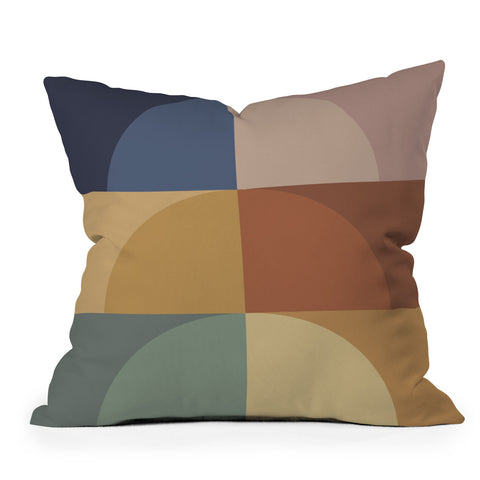 Colour Poems Geometric Color Block II Outdoor Throw Pillow
