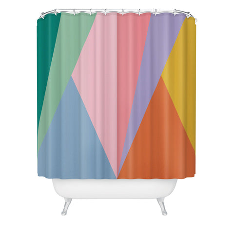 Colour Poems Geometric Triangles Spring Shower Curtain
