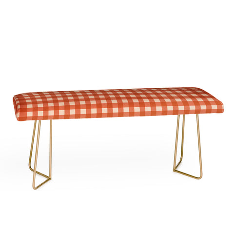Colour Poems Gingham Classic Red Bench