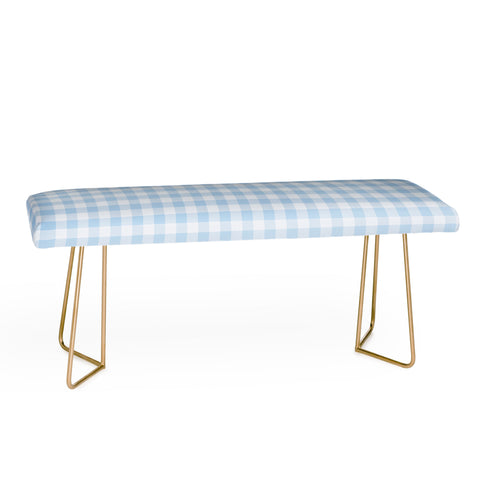 Colour Poems Gingham Pattern Blue Bench
