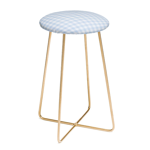 Colour Poems Gingham Pattern Blue Counter Stool