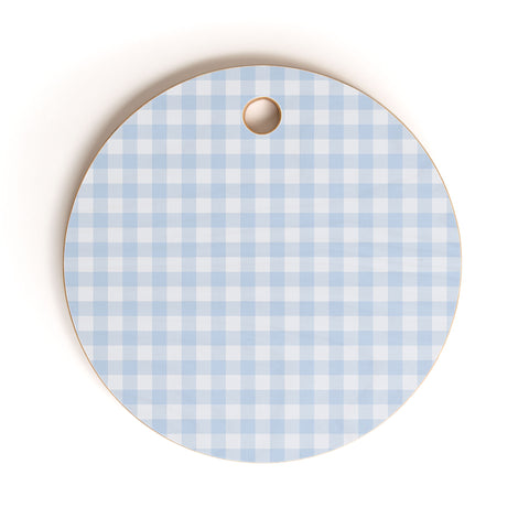 Colour Poems Gingham Pattern Blue Cutting Board Round