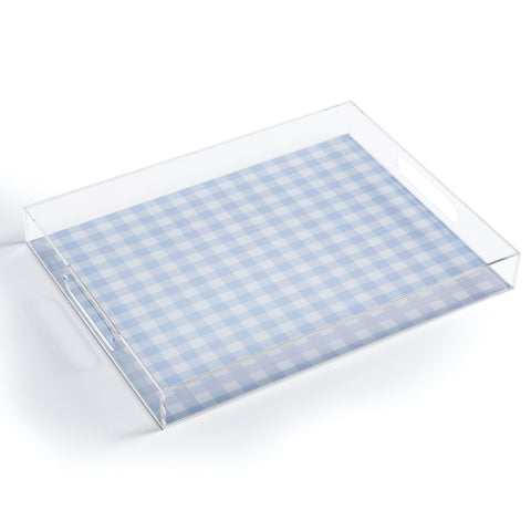 Colour Poems Gingham Pattern Blue Acrylic Tray