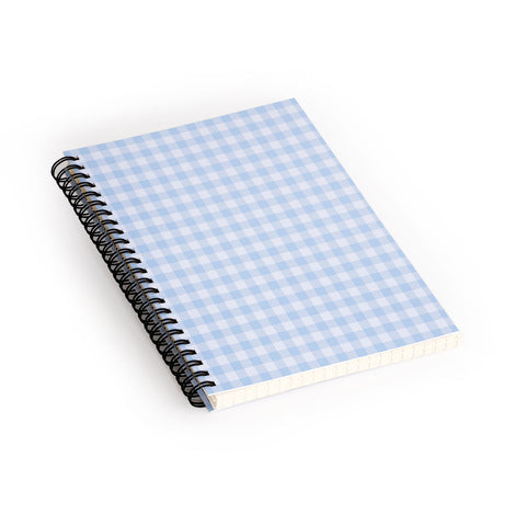 Colour Poems Gingham Pattern Blue Spiral Notebook