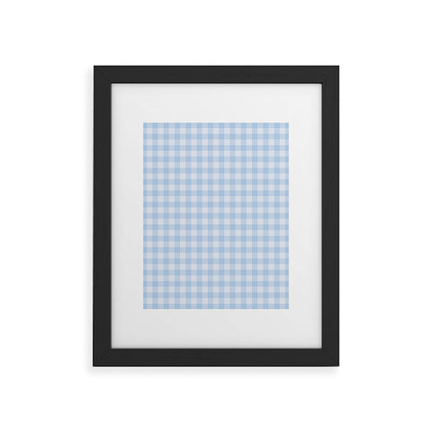 Colour Poems Gingham Pattern Blue Framed Art Print