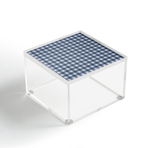 Colour Poems Gingham Pattern Classic Blue Acrylic Box